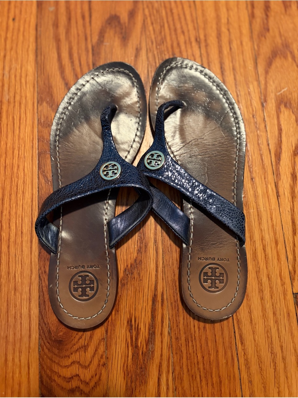 Tory Burch Navy Cameron leather sandals size 7.5